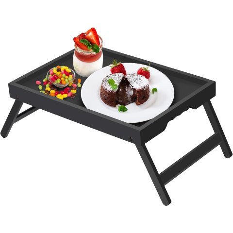 Moduba접이식 다리 침대 트레이 테이블 블랙