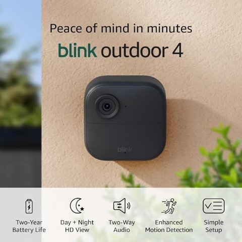 ModubaBlink Outdoor 4 무선 스마트 홈 보안카메라 3대 세트 1080p 적외선 야간촬영 Sync Module Core 포함