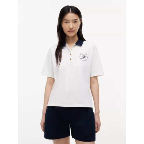 Moduba레귤러 핏 골드 버튼 피케 폴로