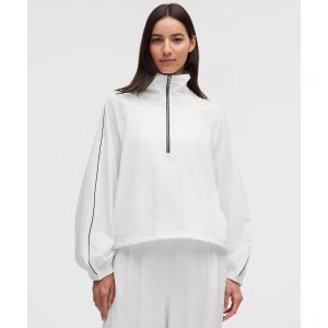 Moduba시어서커 우븐에어 퍼널넥 하프집업