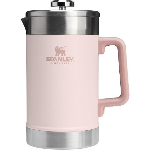 ModubaSTANLEY 클래식 스테이-핫 프렌치프레스 커피메이커 48oz 로즈쿼츠