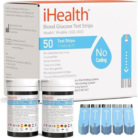 Moduba혈당 측정 시험지 50매 (iHealth 혈당측정기 전용)
