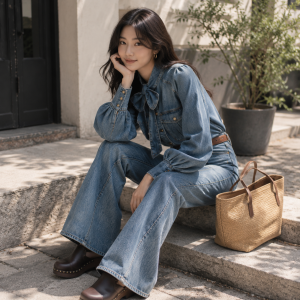 짐머만 와이드 레그 진 $298