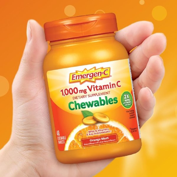 최저가: Emergen-C 비타민C 1000mg 츄어블 40정