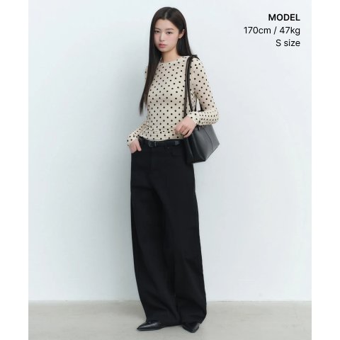 Moduba도트 시어 롱슬리브 티셔츠
