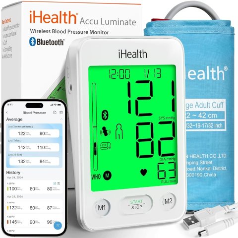 ModubaAccu Luminate 4.5인치 트라이컬러 LCD 혈압계 화이트