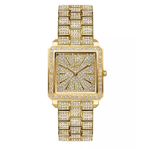 ModubaJbw 여성 Cristal 18K 골드 도금 스테인리스 워치 28mm