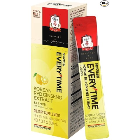 Moduba정관장 에브리타임 홍삼 추출 스틱 레몬맛 3000mg 10포