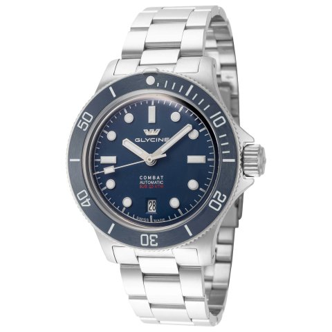 ModubaCode USA15Glycine Combat Sub Box Ceramic 오토매틱 블루 다이얼 남성용 시계 (GL0523)