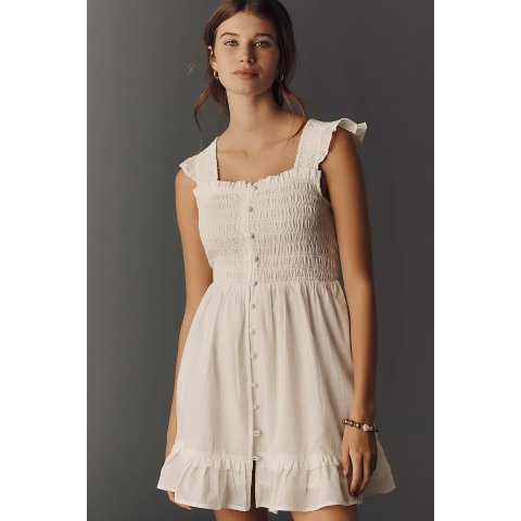 ModubaBy Anthropologie 페레그린 스퀘어넥 미니 원피스