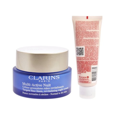 ModubaClarins 멀티 액티브 나이트 크림 + 젠틀 포밍 클렌저 세트 (건성·중건성용)