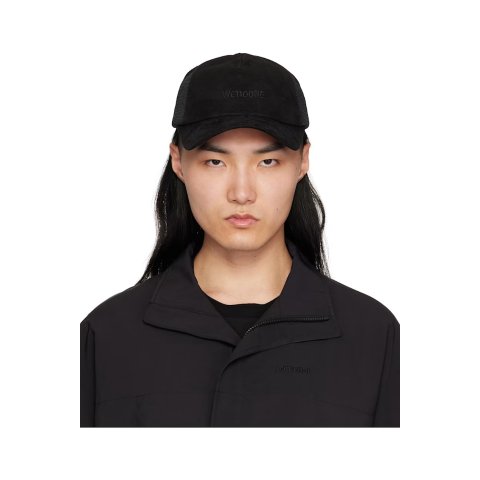 Moduba블랙 로고 자수 스웨이드 캡