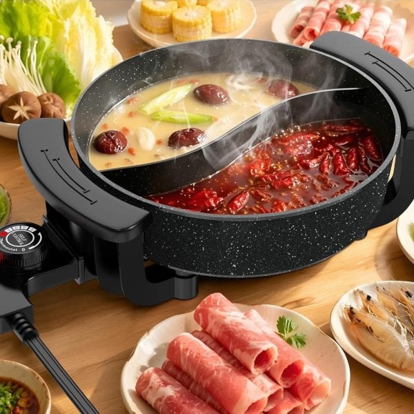 TEMPOWAVEZ 듀얼 핫팟 전기 냄비 6L