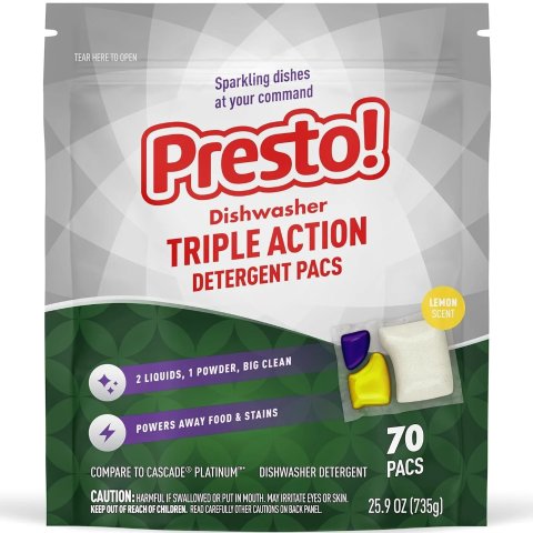 프라임: Presto! 식기세척기 세제팩 레몬향 70개입