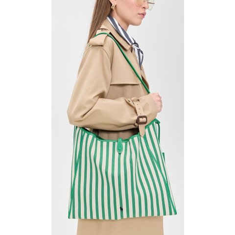 ModubaPolo Ralph Lauren 스트라이프 자카드 폴리 라지 메신저 크로스백