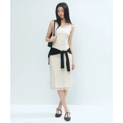 Moduba더블 레이어 미디 스커트
