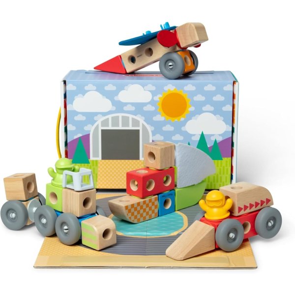 Melissa & Doug 블로커블 차량 조립 블록 세트