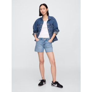 Moduba5인치 미드라이즈 소프트 데님 쇼츠
