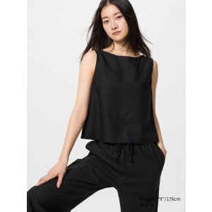 Moduba린넨 블렌드 민소매 블라우스