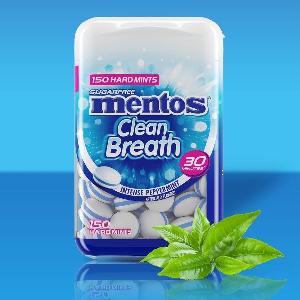 Mentos 클린 브레스 무설탕 민트 150정 4팩