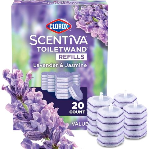 ModubaClorox Scentiva 토일렛완드 리필 라벤더 자스민향 20개입