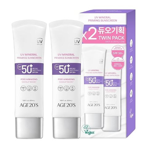 ModubaUV 미네랄 프라이밍 선스크린 SPF50+ 1.69fl.oz x 2개입