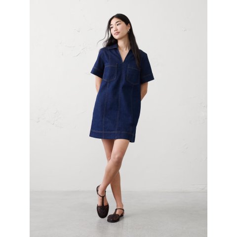 Moduba데님 포켓 미니 원피스
