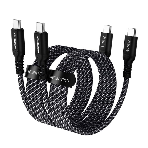 NEGENTTREN USB-C to USB-C 고속 충전 케이블 2팩