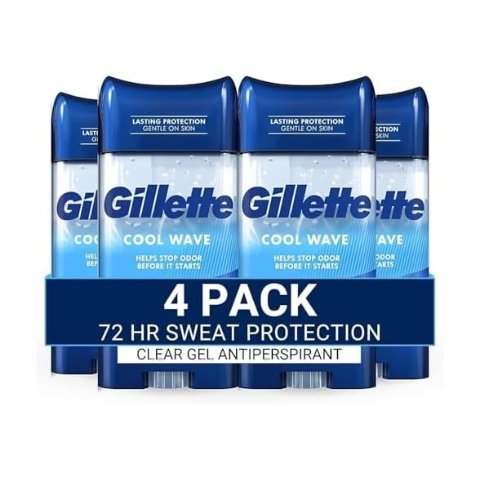 ModubaGillette 남성 쿨 웨이브 클리어 젤 데오드란트 107g x 4개입