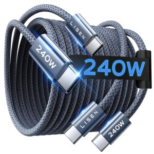 LISEN USB-C to USB-C 고속충전 케이블 240W 6.6피트 2팩
