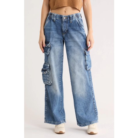 ModubaBDG Urban Outfitters 사이버 Y2K 데님 카고 팬츠