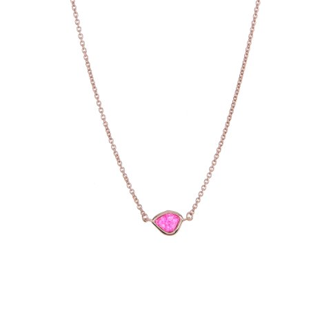 ModubaMonica Vinader Siren 18K 로즈 골드 버메일 핑크 쿼츠 미니 너겟 펜던트 목걸이