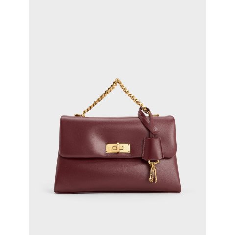Moduba케리 체인 핸들 크로스백 멀버리 플럼