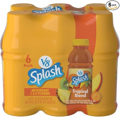 ModubaV8 스플래시 트로피컬 블렌드 음료 355ml 병 6개입