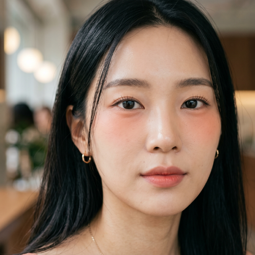Korean under-eye blush makeup trend