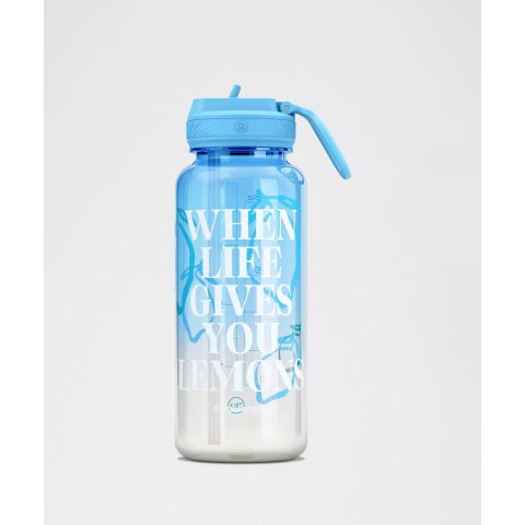 ModubaBack to Life 스포츠 보틀 32oz 스트로우 리드 레몬스 쿼트