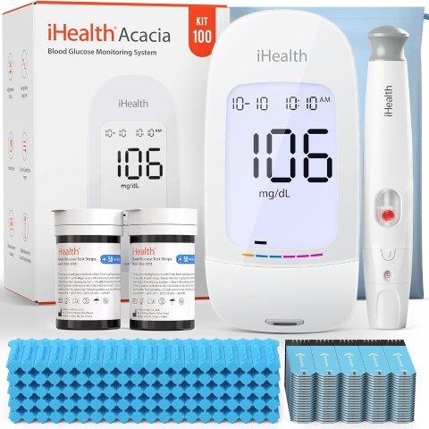 ModubaAcacia 혈당측정기 키트 시험지 100매 + 란셋 100개 포함
