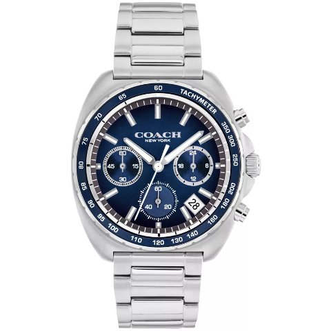 Moduba남성 차터 실버톤 스테인리스 스틸 브레이슬릿 시계 39mm