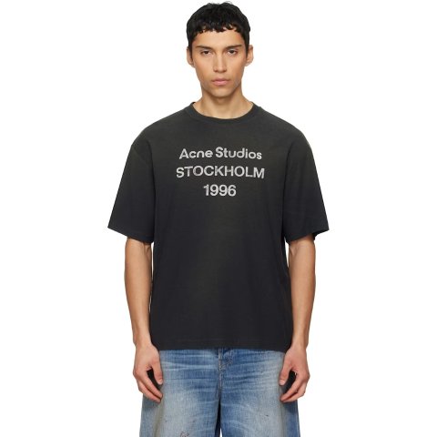 ModubaAcne Studios 블랙 로고 티셔츠