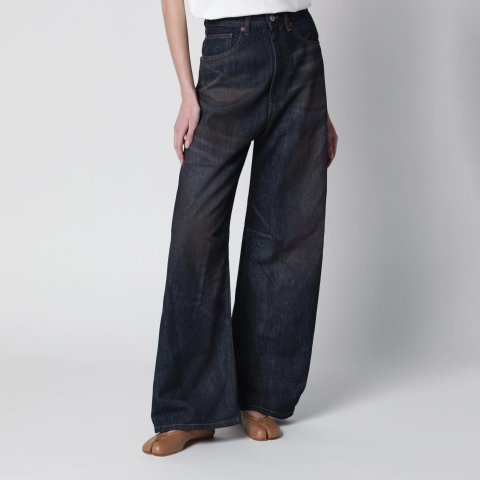 ModubaMM6 Maison Margiela 워시드 와이드 데님 팬츠 (다크 블루)