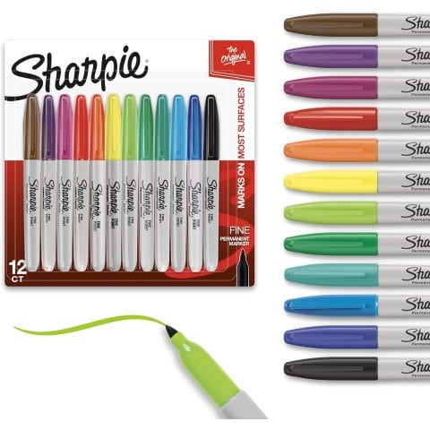 ModubaSharpie 유성 마커 파인팁 12개입