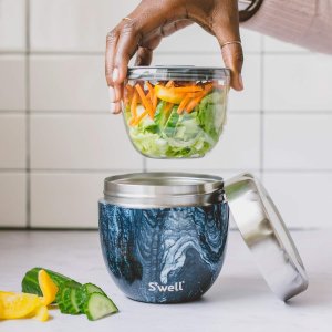 Moduba스테인리스 보울 21.5oz 아줄라이트 마블 진공 보온보냉 용기 누수 방지