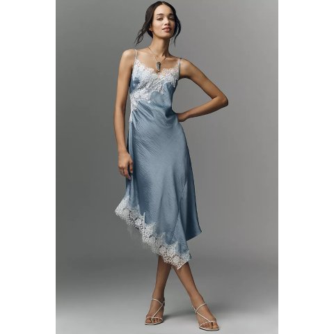 ModubaBy Anthropologie 언밸런스 슬리브리스 레이스 슬립 원피스