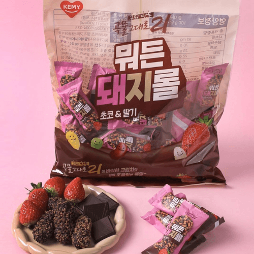 CJ프레시웨이 초콜릿 딸기 크런치 롤 스낵 30개입