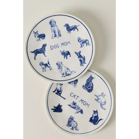 ModubaMolly Hatch 스톤웨어 도그 앤 캣 맘 디저트 플레이트 | Anthropologie