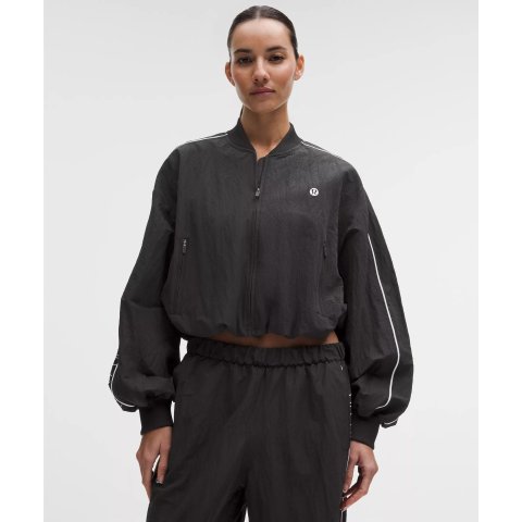ModubaCrinkle Nylon Track Jacket Wordmark