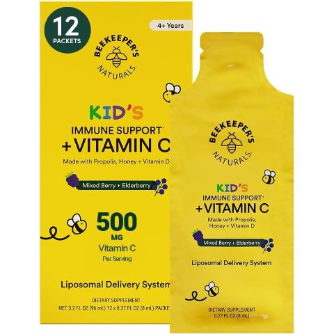 ModubaBeekeeper s Naturals 키즈 리포좀 비타민C 500mg 믹스베리 12포