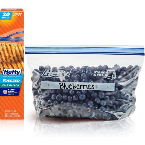 ModubaHefty 프레스투클로즈 냉동보관 지퍼백 하프갤런 20매입