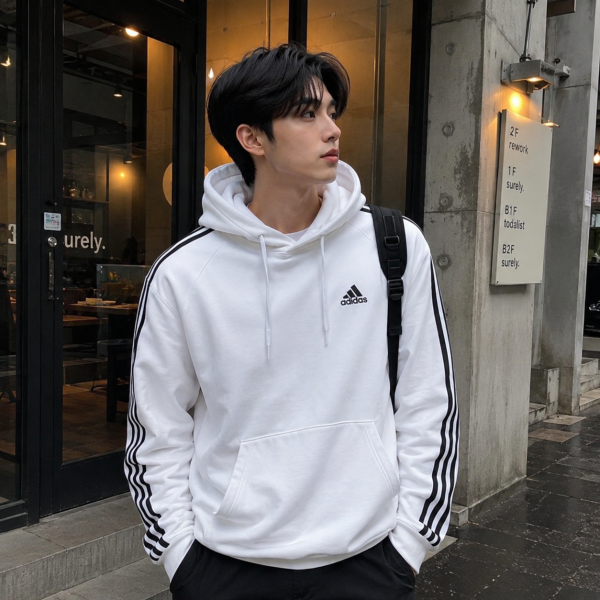adidas 에센셜 플리스 후드티 XXS