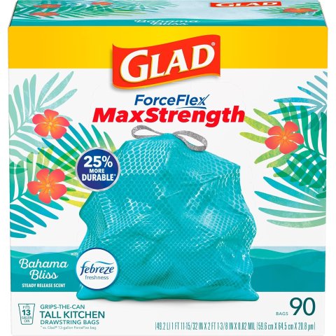 ModubaGlad ForceFlex MaxStrength 주방용 쓰레기봉투 90매입